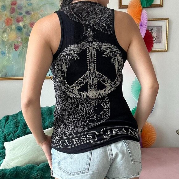 Y2K Guess Tattoo Tank Top - Picture 1 of 5